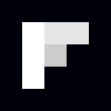 The black Flipboard logo square with a gray and white "F" in the center.