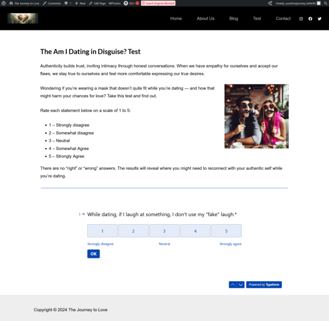 A thumbnail image of part of "The Am I Dating in Disguise? Quiz"